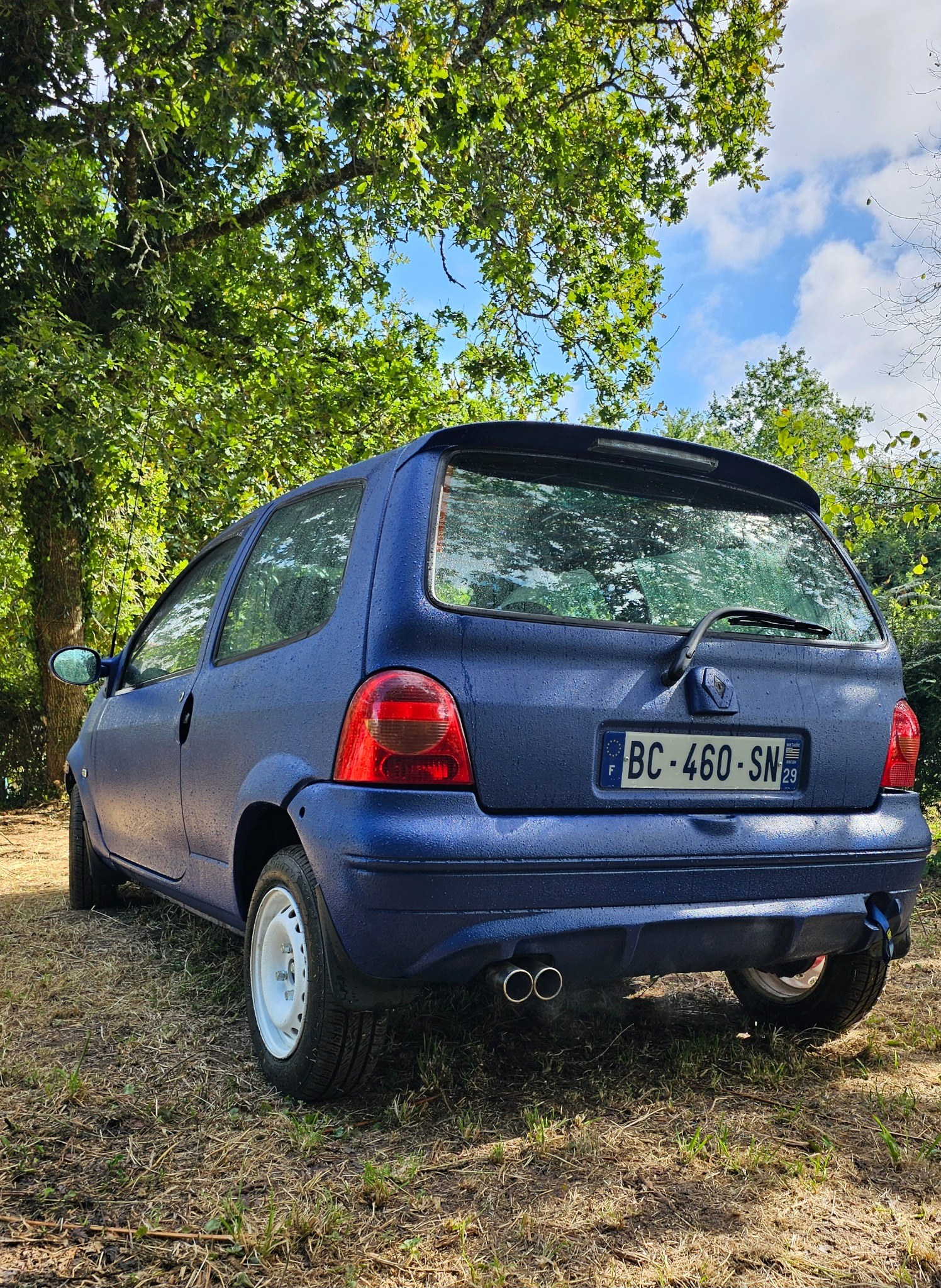 Twingo bleue Itinéraires Solidaires